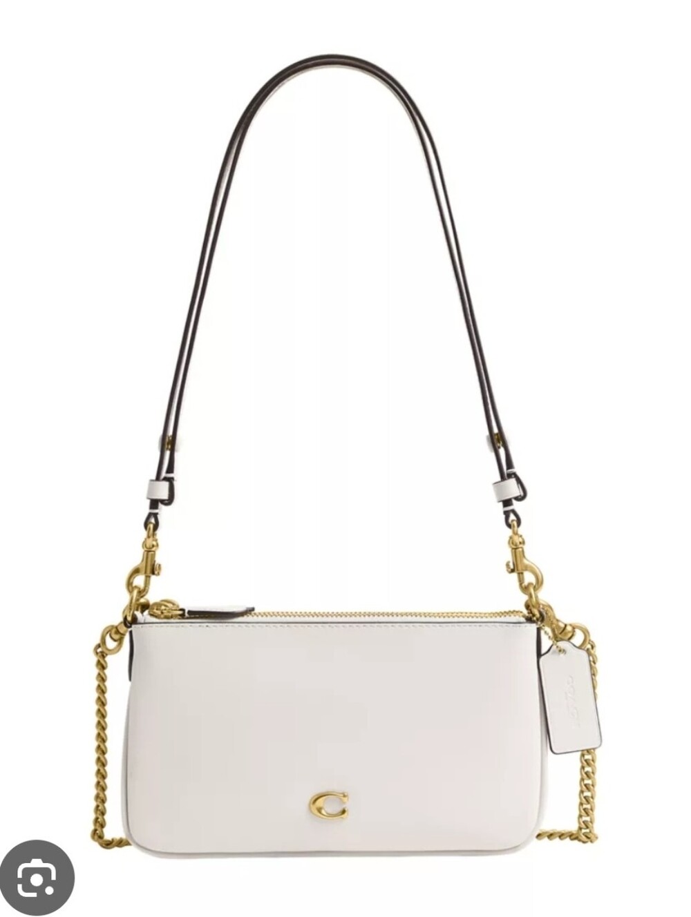 Coach Cream Leather Crossbody/Shoulderbag with Gold C Accent